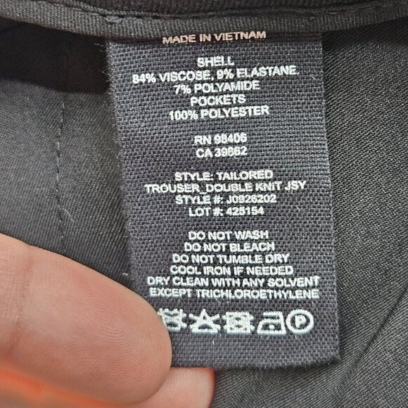 Theory Treeca Tailored Trouser Pants Double Knit Jersey Black Women’s Size 6 - Picture 9 of 13